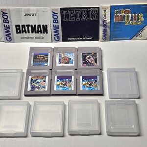 Lot Of 6 Nintendo Game Boy Games W/Clear Protectant Covers Untested "READ".